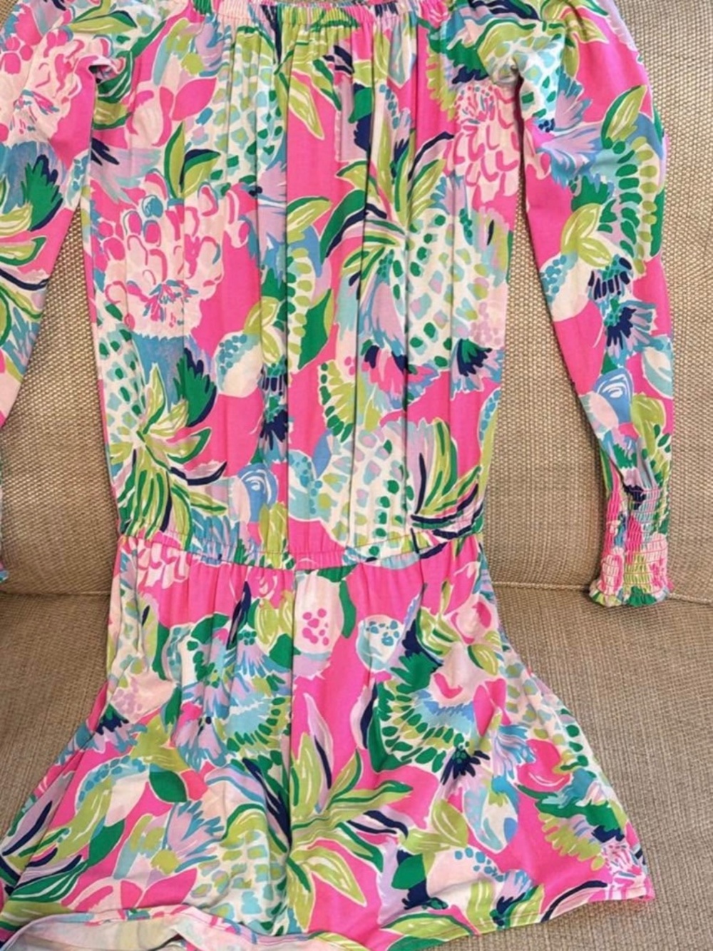 NWT LILLY PULITZER PINK BLOSSOM TRY ZEST LANA OFF SHOULDER SKORT ROMPER XXS